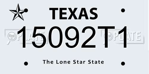 15092T1 Texas License Plate