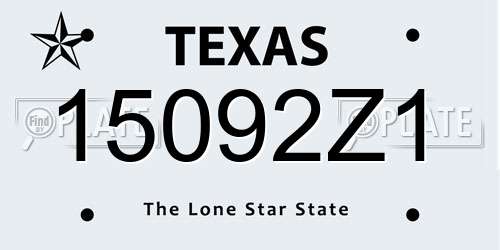 15092Z1 Texas License Plate