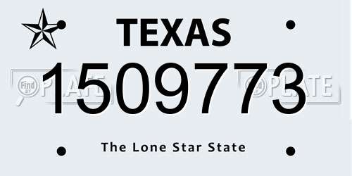 1509773 Texas License Plate