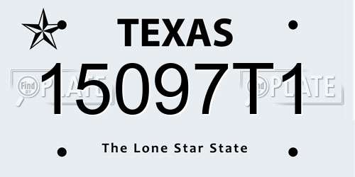 15097T1 Texas License Plate