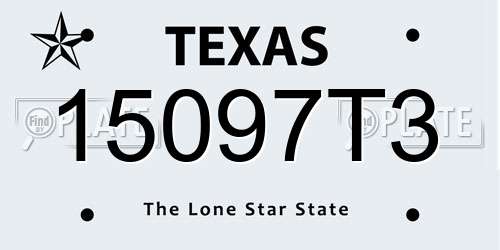 15097T3 Texas License Plate