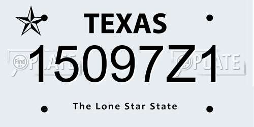 15097Z1 Texas License Plate