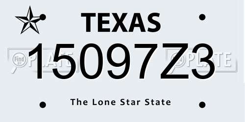 15097Z3 Texas License Plate