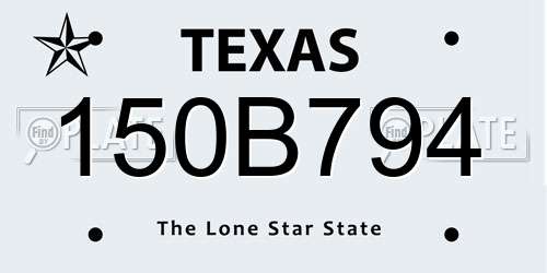 150B794 Texas License Plate