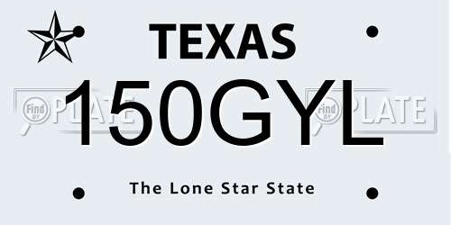 150GYL Texas License Plate