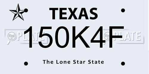 150K4F Texas License Plate