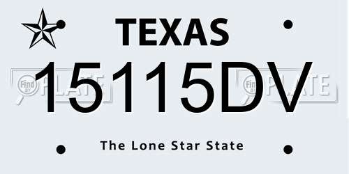 15115DV Texas License Plate