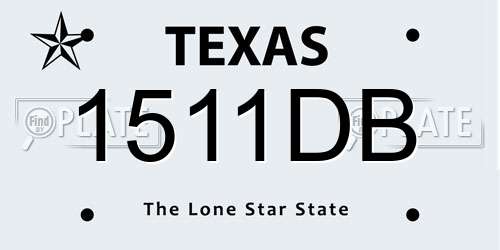 1511DB Texas License Plate