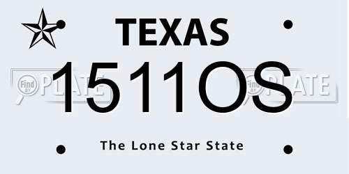 1511OS Texas License Plate