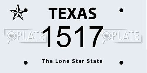 1517 Texas License Plate