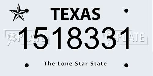 1518331 Texas License Plate