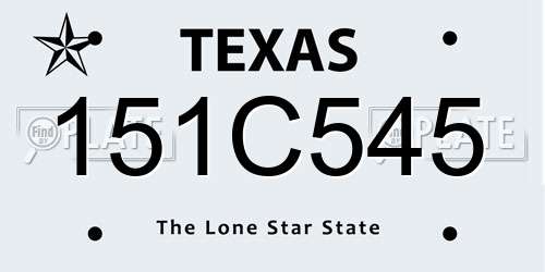 151C545 Texas License Plate
