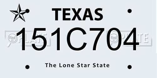 151C704 Texas License Plate