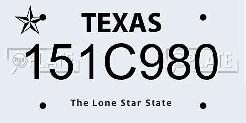 151C980 Texas License Plate