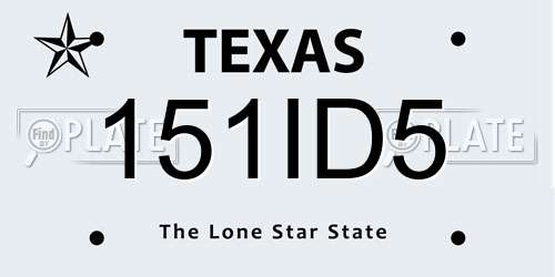 151ID5 Texas License Plate