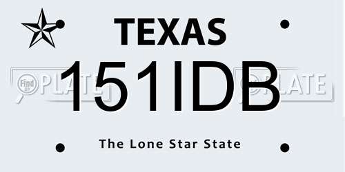 151IDB Texas License Plate