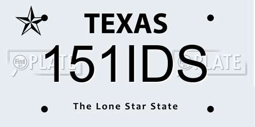 151IDS Texas License Plate