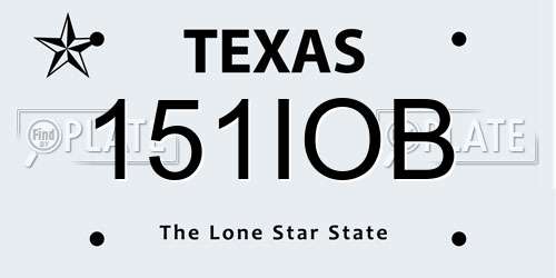 151IOB Texas License Plate