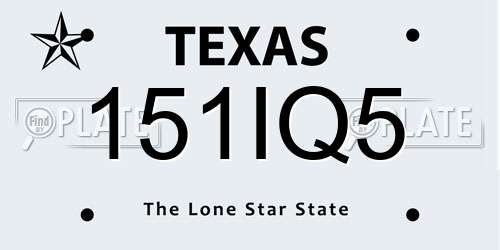 151IQ5 Texas License Plate