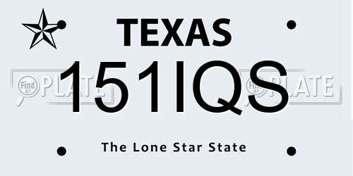 151IQS Texas License Plate