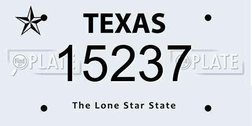 15237 Texas License Plate