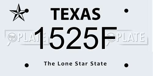 1525F Texas License Plate