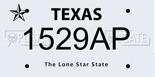 1529AP Texas License Plate
