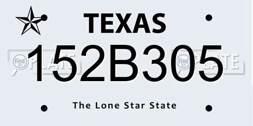 152B305 Texas License Plate