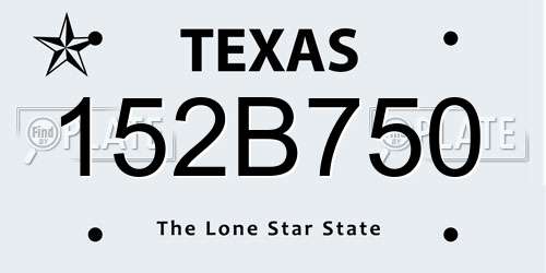 152B750 Texas License Plate