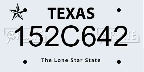 152C642 Texas License Plate