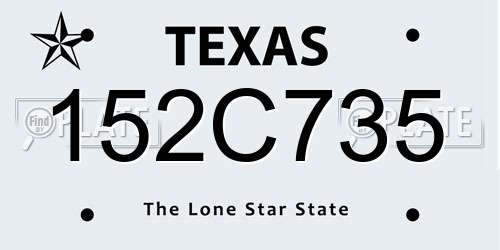 152C735 Texas License Plate