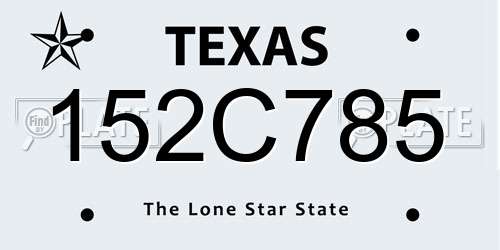 152C785 Texas License Plate
