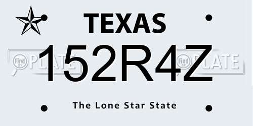 152R4Z Texas License Plate