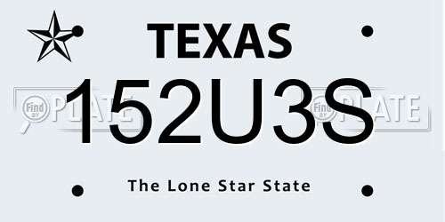 152U3S Texas License Plate