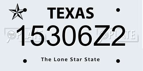 15306Z2 Texas License Plate