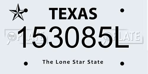 153085L Texas License Plate