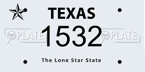 1532 Texas License Plate