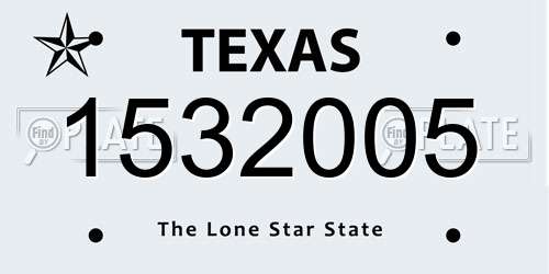 1532005 Texas License Plate