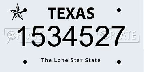 1534527 Texas License Plate