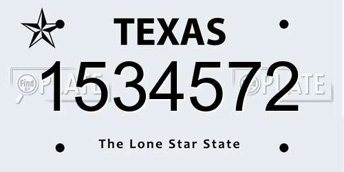 1534572 Texas License Plate