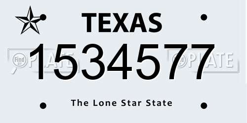 1534577 Texas License Plate