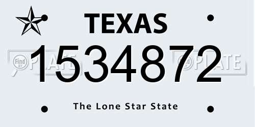 1534872 Texas License Plate