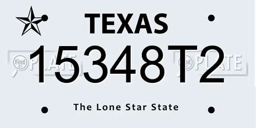 15348T2 Texas License Plate