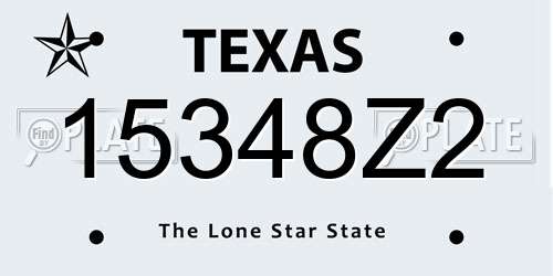 15348Z2 Texas License Plate