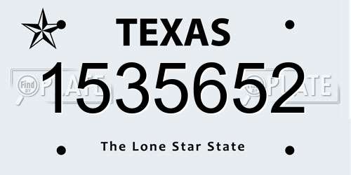 1535652 Texas License Plate