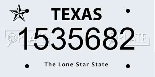1535682 Texas License Plate