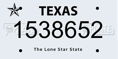 1538652 Texas License Plate
