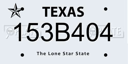 153B404 Texas License Plate