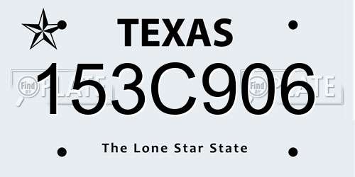153C906 Texas License Plate