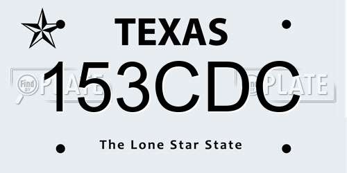 153CDC Texas License Plate